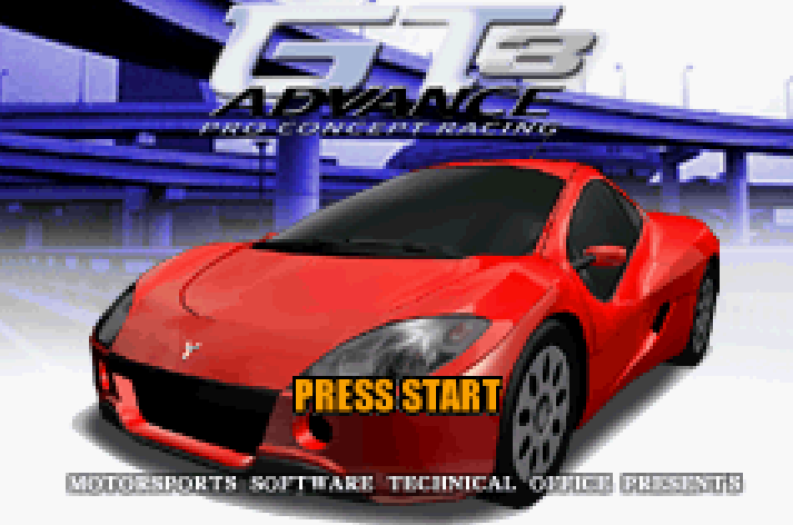 GT Advance 3 Pro Concept Racing Title Screen